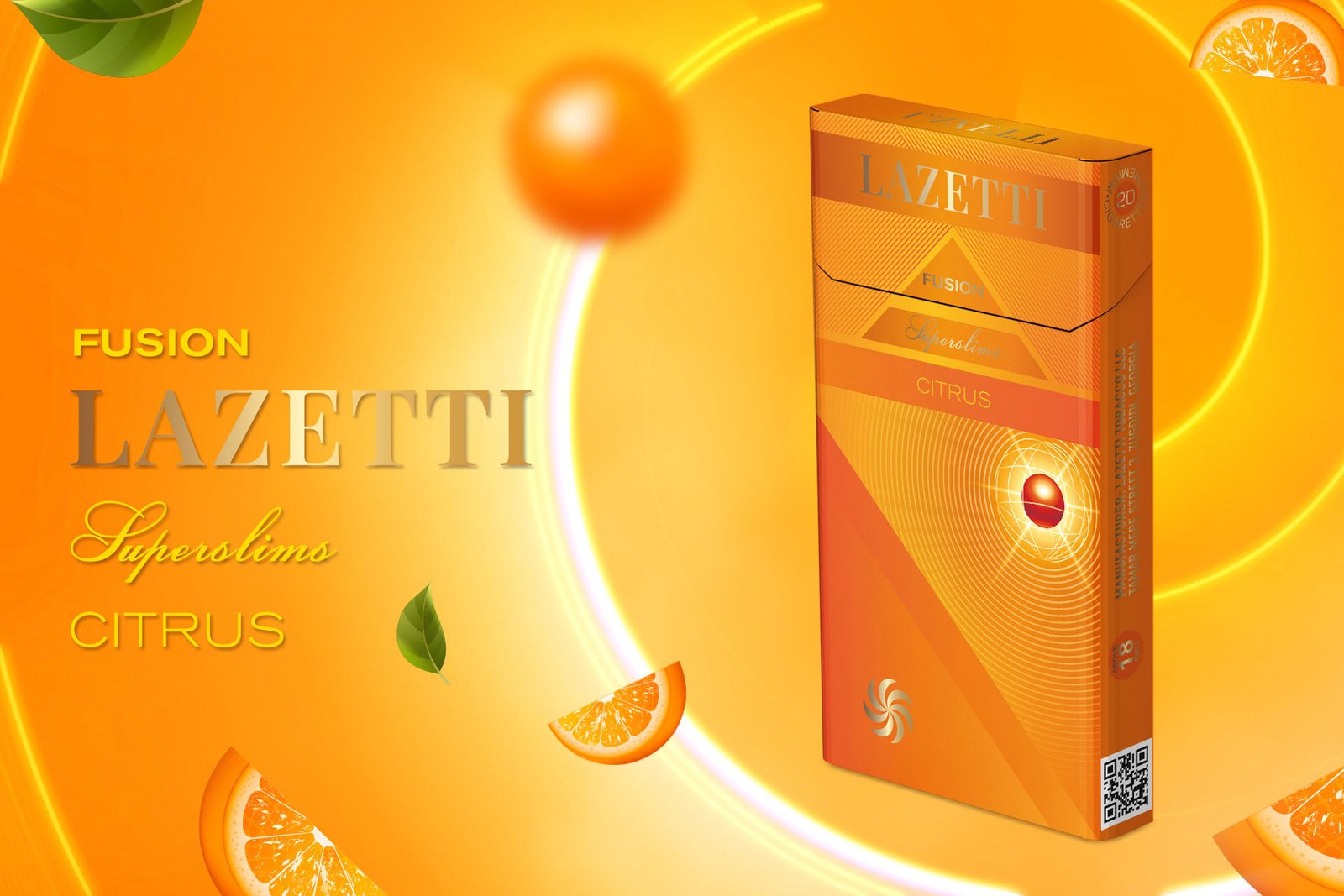 бренд і дизайн упаковки сигарет Lazetti Fusion Citrus