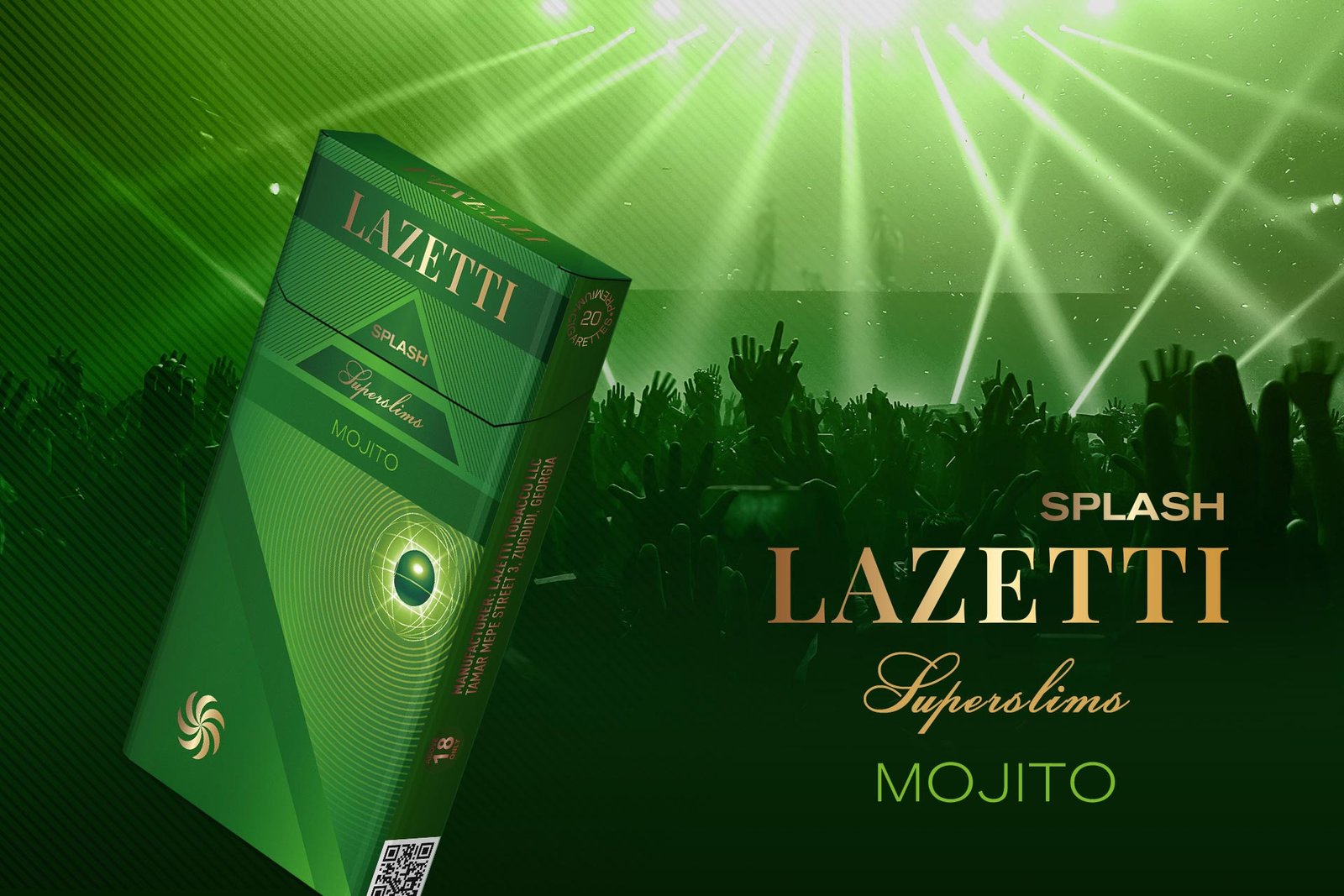 бренд дизайну пакування сигарет формату Super Slims ТМ Lazetti Splash Mojito