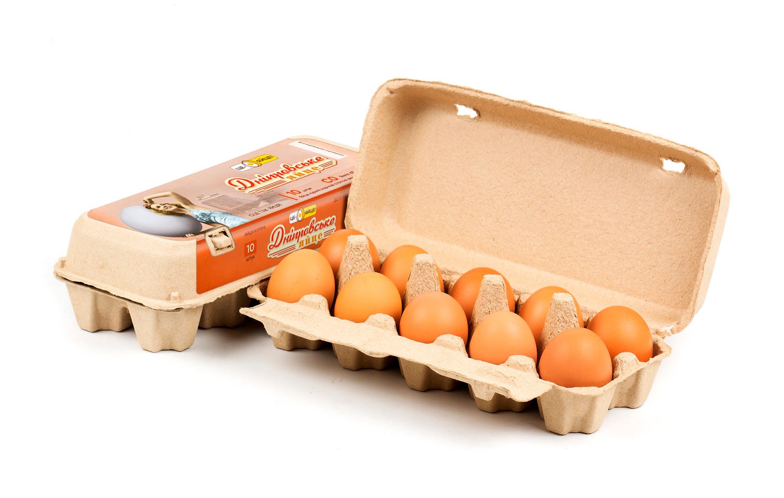 дніпровські яйця від це-яйце ретро упаковка розробка компанія рішення для брендів GBS коробка яєць яйця