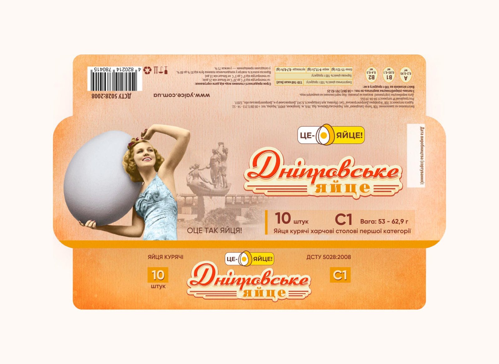 дніпровські яйця від це-яйце ретро упаковка розробка компанія рішення для брендів GBS
