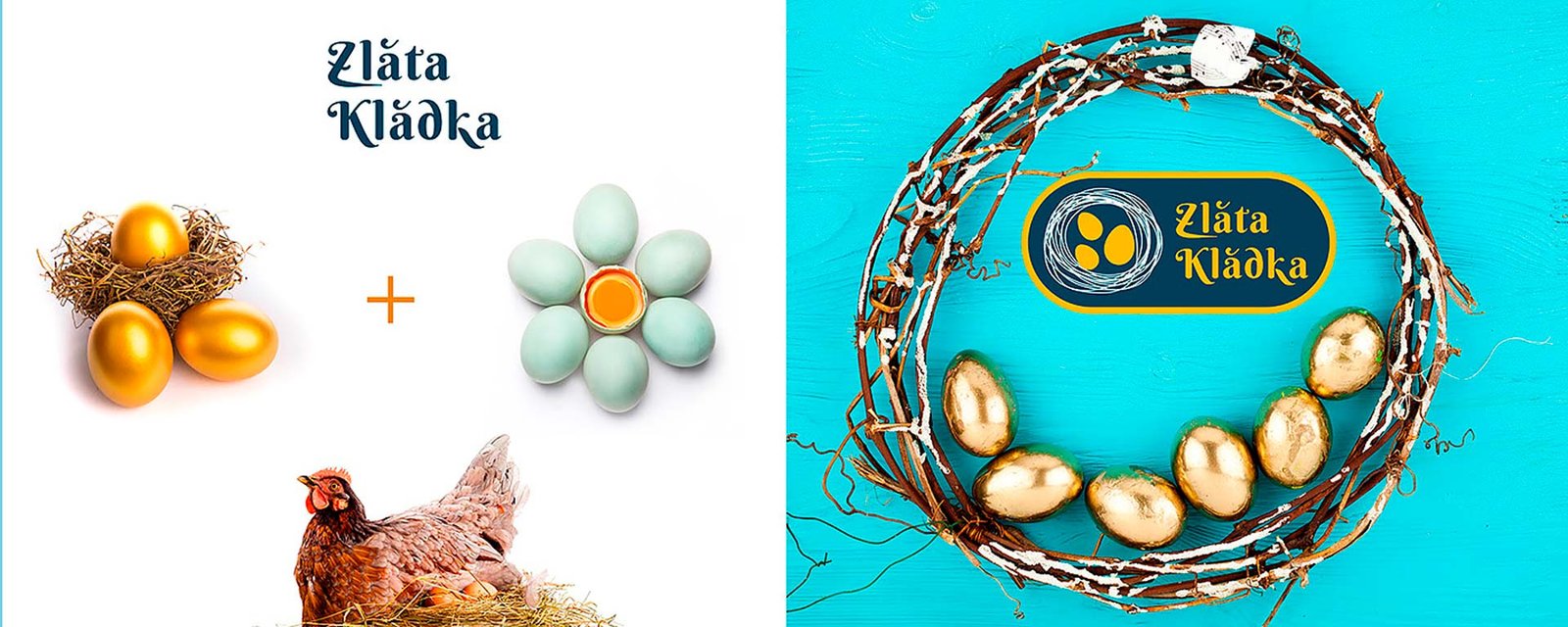 разработка логотипа яйца Zlata Kladka, GBS, Решения для брендов